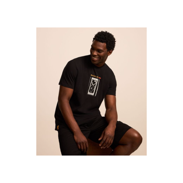 Camiseta Comfort em Algodão com Estampa Kodak Duaflex Preto