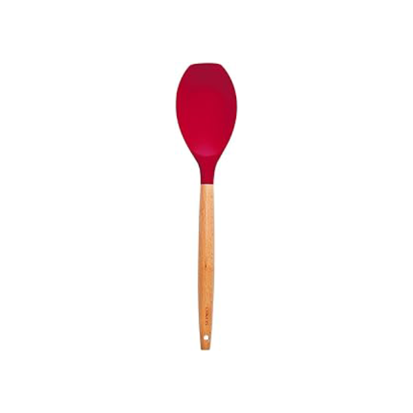 Espátula de Silicone Redonda com Cabo de Madeira - Oikos