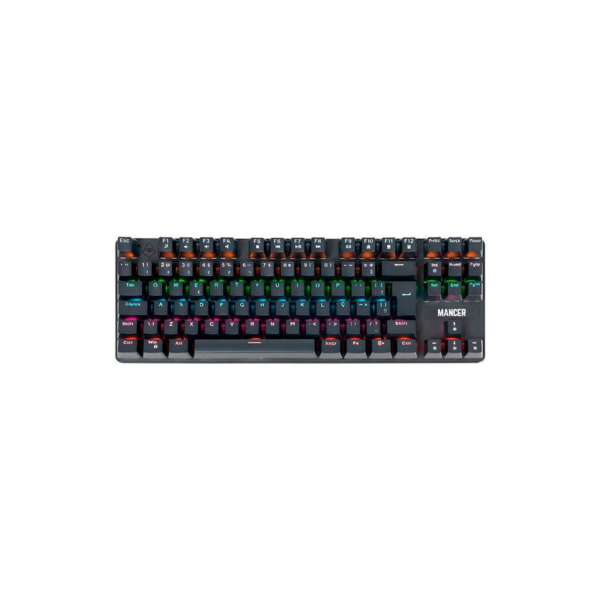 Teclado Mecanico Mancer Shade MK3, Rainbow, Switch Huano Vermelho, Preto, MCR-SHM3-RBW01RD
