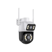 Câmera IP Sem Fio de Segurança Externa HD 3MP, Câmera de Visão Noturna Infravermelha WiFi, Dupla Lente Grande Angular, IP66 à Prova D'água e à Prova de Poeira, Chamada de Voz Bidirecional