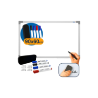 Quadro Branco 90x60 Stalo Lousa Com Apagador E 4 Canetas