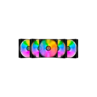 Kit Ventoinhas TGT Striker 5x120mm | Iluminação Rainbow | Fluxo de Ar de 52.5 CFM | Baixo Nível de Ruído | Conector Molex 4 Pinos | SKU: TGT-STK5-BLRBW
