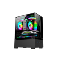 Gabinete Gamer Hyrax HGB310, Mini Tower, M-ATX, Frontal e Lateral em Vidro Temperado, Sem FANs, Preto - HGB310B