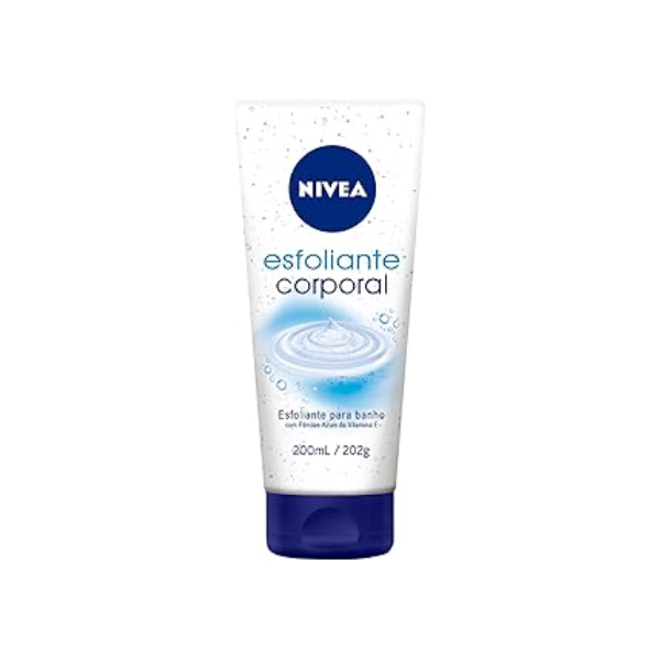 NIVEA Esfoliante Corporal para Banho 200ml - Auxilia na renovação celular, com vitamina E, enriquecido com pérolas azuis, textura cremosa, remove impurezas, proporciona maciez para a pele
