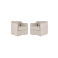 Kit 02 Poltronas Recepção Consultório Suede – Balaqui Decor