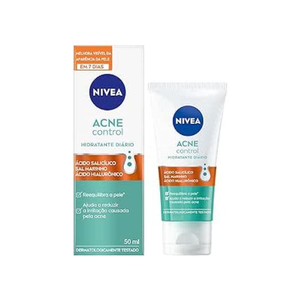 NIVEA Hidratante Facial Acne Control - Ajuda a combater 99% das bactérias causadoras da acne, controla a oleosidade, proporciona efeito matte, remove células mortas, reduz a vermelhidão