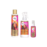 Kit Creme para Pentear Fluido + Óleo Reparador + Acidificante Super Brilho SOS Cachos De Repente Pronta!