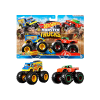 Hot Wheels Monster Trucks Veículo de Brinquedo Pacote Surpresa 2 Carros Escala 1:64 para crianças a partir de 3 anos