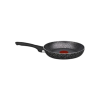 Frigideira Rochedo Stone Pro 20cm Preta com Efeito Pedra e Antiaderente Minerium, Alta Resistência e Durabilidade, Cabos Ergonômicos e Base Limpa Fácil