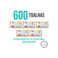 Kit com 5 Lenços Umedecidos Baby Free Plus com 120 Unidades Cada – Total 600 Unidades