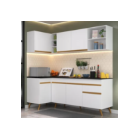 Cozinha Compacta De Canto Veneza Gw Multimóveis Mp2058 Branc Cor Branco