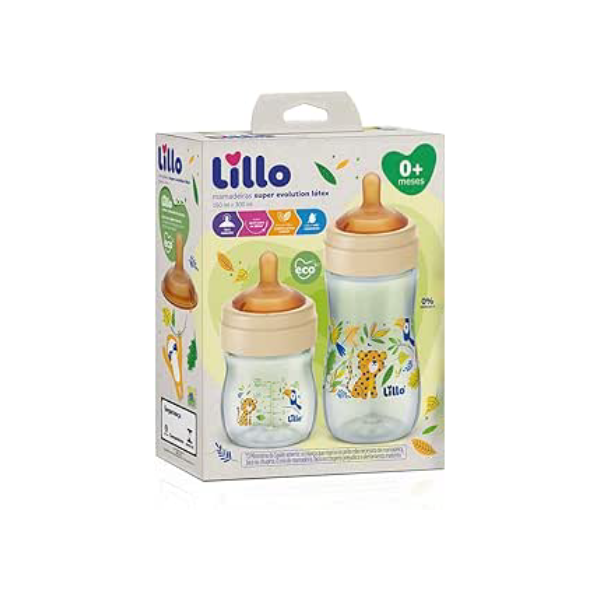 Lillo Kit De Mamadeiras Super Evolution Com Bico Látex 150Ml E 300Ml -