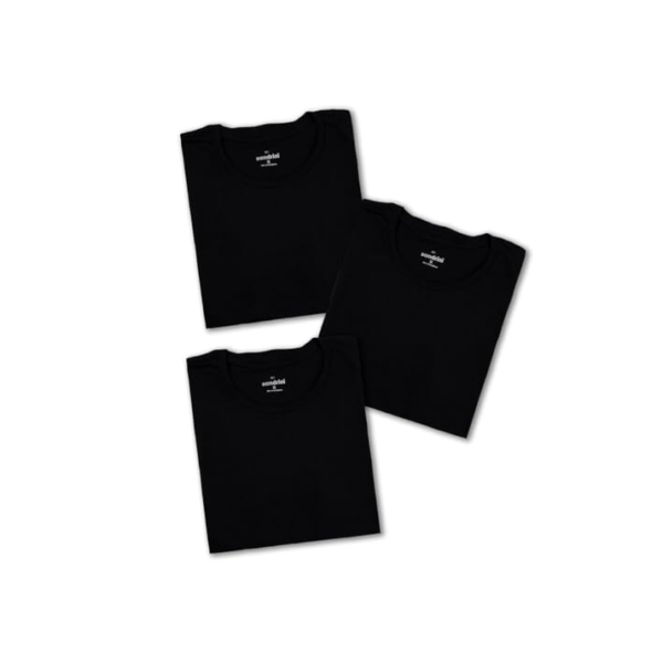 Kit 3 Camisetas Básicas Masculinas Sandrini Preto ou Sortido Algodão Premium Conforto Casual Dia a Dia (BR, Alfa, M, Regular, Preto)