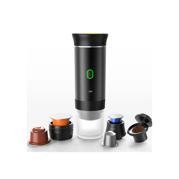 Máquina de Café Expresso Portátil 3 em 1 Elétrica Preta Cafeteira cápsulas ou Café Moído