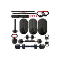 Barra Anilha Halter Kettlebell Kit Musculação 20kg Odin Fit