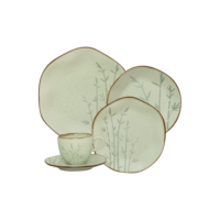 Jogo de Jantar 20 Peças Ryo Chá Bambu Porcelana Oxford