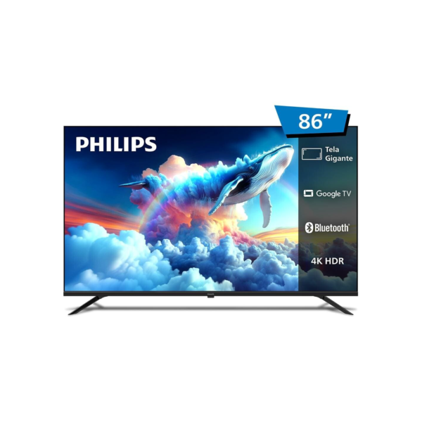 Smart TV LED 86" Ultra HD 4K Philips 86PUG7019/78 com Google TV, Comando de Voz, Wi-Fi, Entradas HDMI e USB
