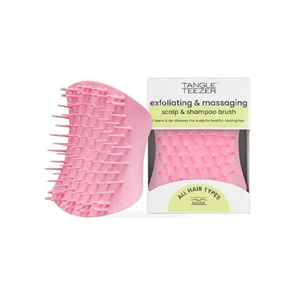 Escova de esfoliação e limpeza do couro cabeludo Scalp Brush Exfoliator. Cor: Rosa