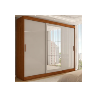 Guarda-roupa Casal Harvard 3 Portas Espelho Off White - Pm
