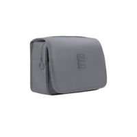 Necessaire Unissex Organizadora Portátil para Viagem e Uso Diário, Bolsos Internos, Fecho com Zíper, com Gancho para Pendurar, Várias Divisórias, Material Premium Resistente à Água (Cinza)