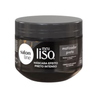 Salon Line, Máscara Matizadora, Meu Liso, Preta, Vegana - Cabelos Lisos, 300 g