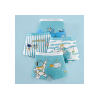 4 Peças Roupas íntimas de algodão puro Astronauta Meninos Roupas íntimas de algodão puro Meninos Boxer Estudantes Boxer Infantil Meninos Calções Baby Underwear