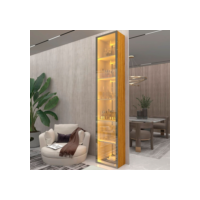 Cristaleira 1 Porta Reflecta com Fita Led com Espelho Luminare 100% Mdf
