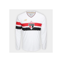 Camisa Manga Longa São Paulo I 25/26 s/n New Balance - Branco+Vermelho