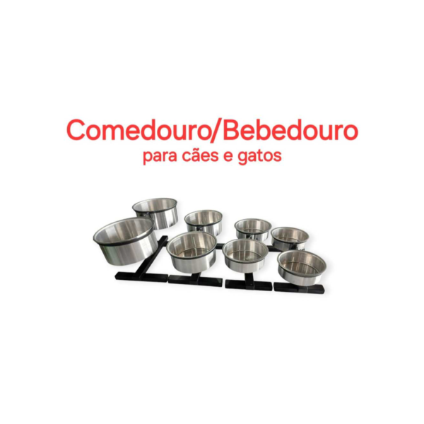 Comedouro duplo para cães e gatos