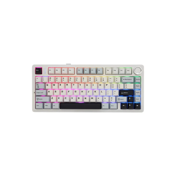 Teclado Mecânico Epomaker Aula F75 Azul Rgb Ansi Inglês Us