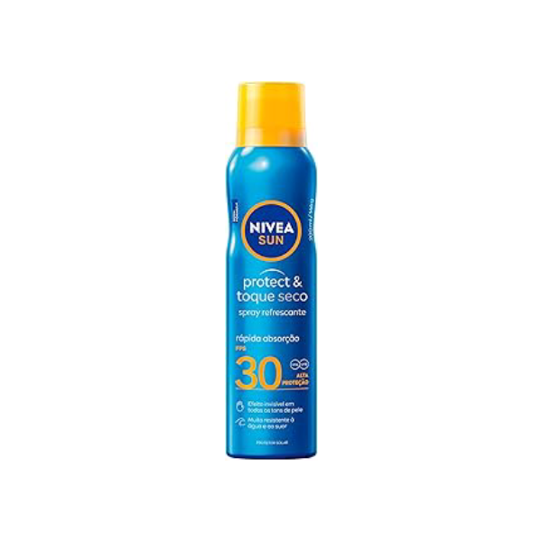 NIVEA SUN Protetor Solar Spray Protect & Toque Seco FPS 30 200ml - Com rápida absorção e resistente à água, esse protetor solar oferece alta proteção ao sol, de fácil aplicação