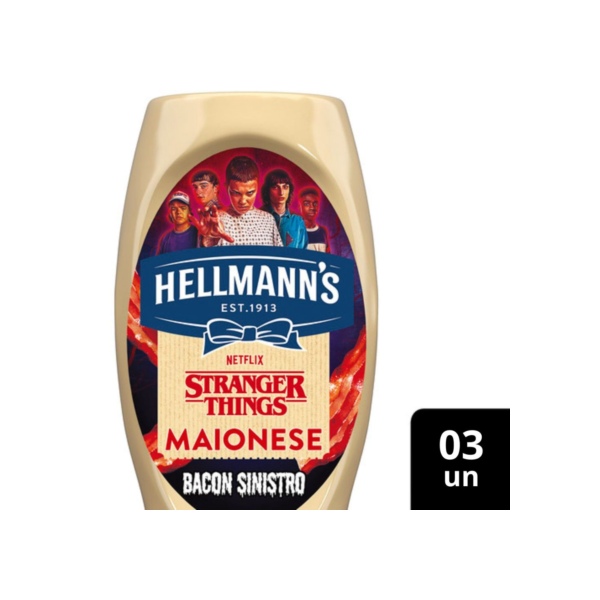 Kit Maionese Hellmann´s Bacon 335g - Edição limitada Stranger Things 3 Unidades