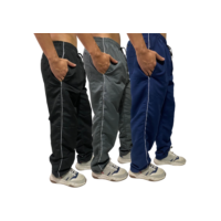 Kit 3 Calças Masculina Tactel Lisa