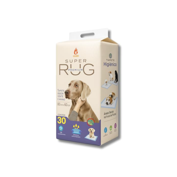Tapete Higiênico Premium para cães 80cmx60cm 30 unidades Super Rug