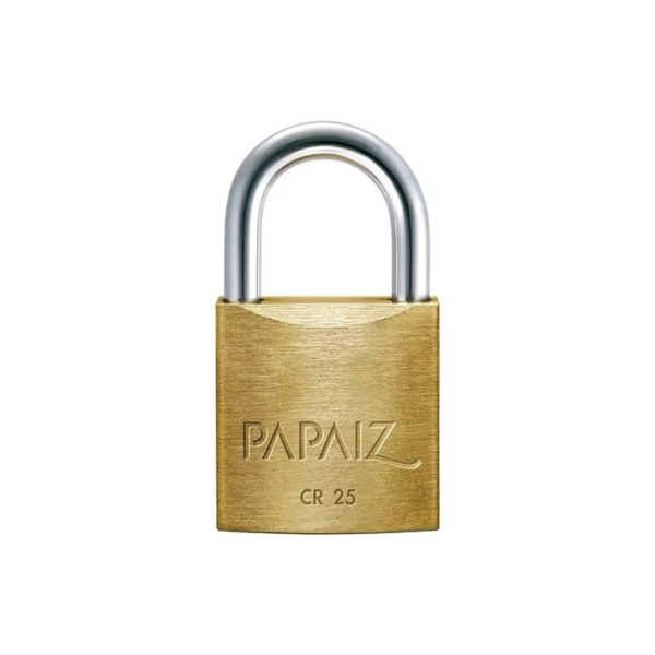 Cadeado Em Latão De Cr25 Com 2 Chaves Linha Clássica Papaiz Cor Dourado