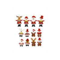 Kit 12 Pendentes Papai Noel Pelúcia Enfeite Árvore Natal