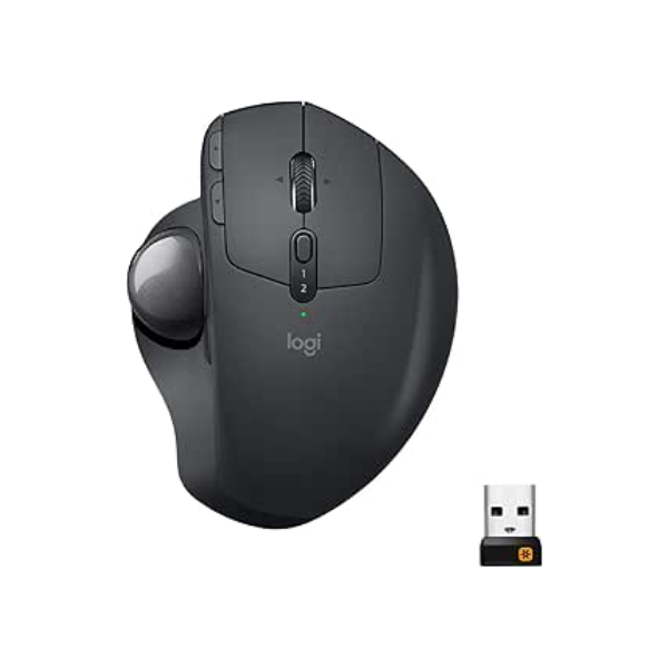 Mouse sem fio Logitech Trackball MX Ergo com Ajuste de Ângulo, Conexão USB Unifying ou Bluetooth com Easy-Switch para até 3 dispositivos e Bateria Recarregável