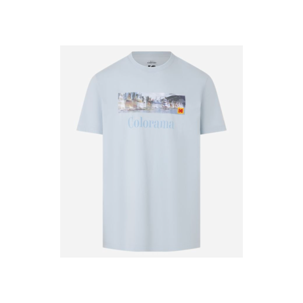 Camiseta Comfort em Algodão com Estampa Kodak Colorama Azul