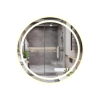 Kit 2 Espelho Redondo Jateado com Led 80x80cm Decoração de Parede Oferta Combo