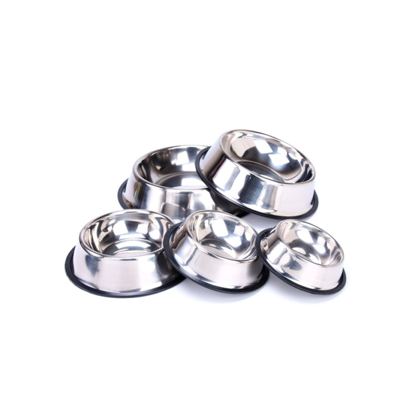 Comedouro Inox para Cachorro Gato Coelho Pets ração agua comida aço inox base Tigela para Cão