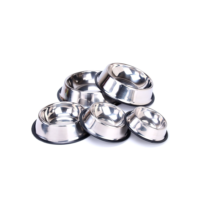 Comedouro Inox para Cachorro Gato Coelho Pets ração agua comida aço inox base Tigela para Cão