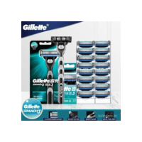 20 Lâminas De Barbear Masculinas Gillettes MACH 3 Enchimento De Cartucho De Tinta