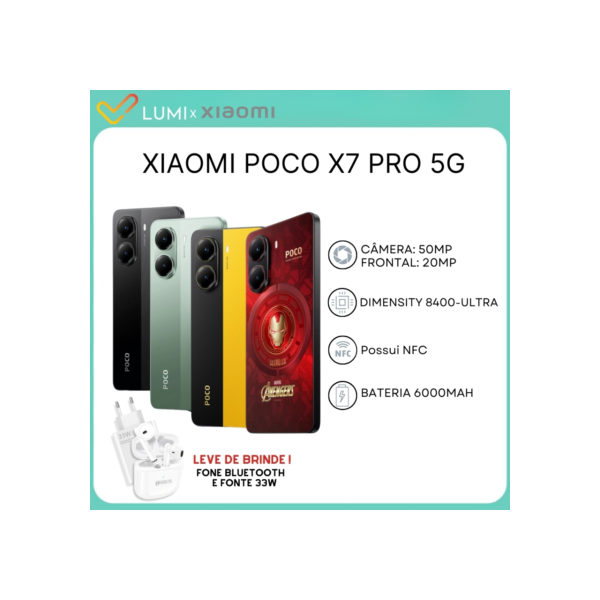 Xiaomi Poco X7 PRO 5G , Processador Dimensity 8400-Ultra 256GB/512GB + 8GB/12GB RAM, Bateria 6000Mah Versão Global