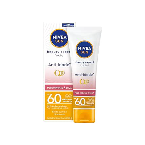 NIVEA SUN Protetor Solar Facial Beauty Expert Pele Normal a Seca FPS 60 50g