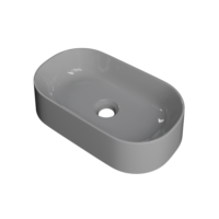 Cuba de Apoio Oval Para Banheiro Lavabo Laila C01 O42W Cinza - Lyam