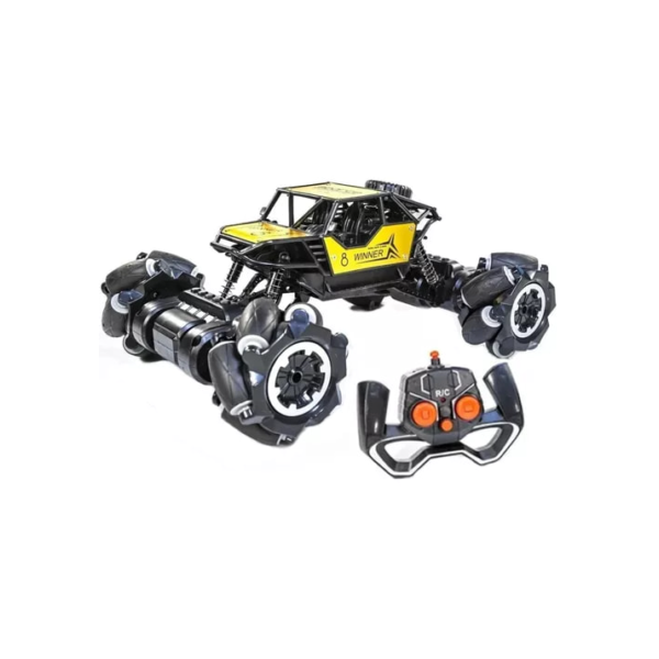 Carrinho Controle Remoto Brinquedo Pickup 4x4 Giro 360 Graus Cor Amarelo