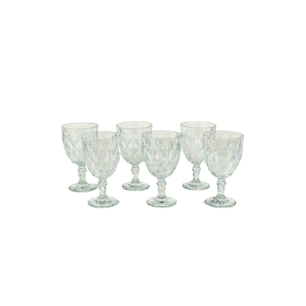 Jogo de Taças Copos Cristal Ecológico Diamond 330ml Com 6 Peças
