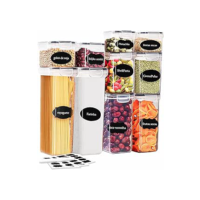KIt 10 Potes Tampa Hermético Porta Alimentos Mantimentos Armário Cozinha (KIt 10)
