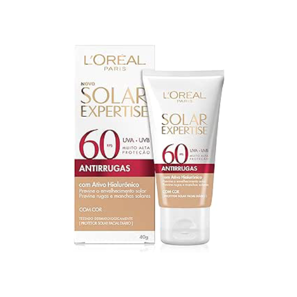 Protetor Solar Facial L'Oréal Paris Solar Expertise Antirrugas Fps 60 Com Cor 40G