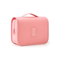 Bolsa Necessaire Maquiagem Cosméticos Feminina Viagem Com Divisória e Cabide para Pendurar Organizador de Maquiagem Muito Espaço para Maquiagem Shampoo Perfumes Higiene Pessoal (Rosa)
